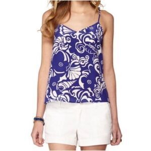 Lilly Pulitzer Tide Pools Silk Sea Shell Tank Top XS